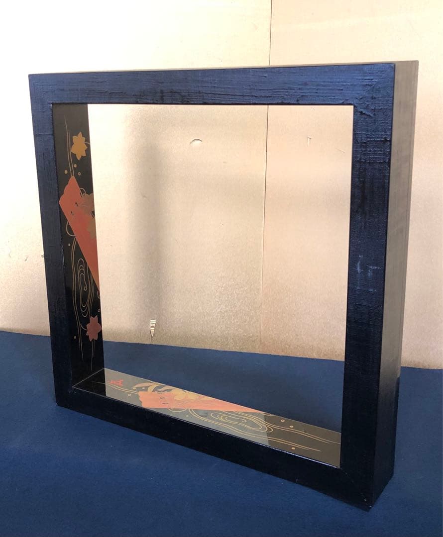 《R》茶道具 花筏蒔絵 黒炉縁 花押 塗師 萬斎 共箱 251208お4