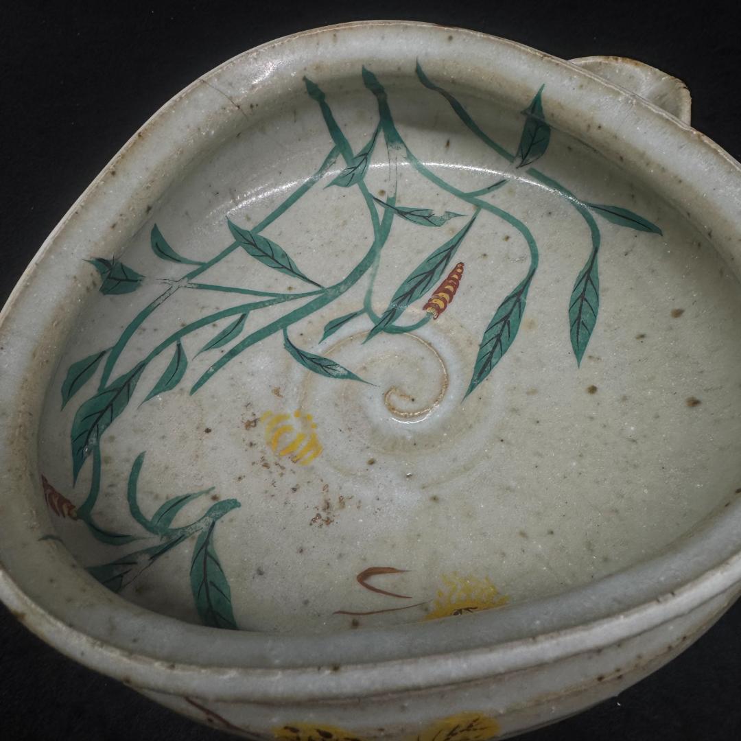 希少！源右衛門　注ぎ口付き　古伊万里風　抹茶茶碗 時代物