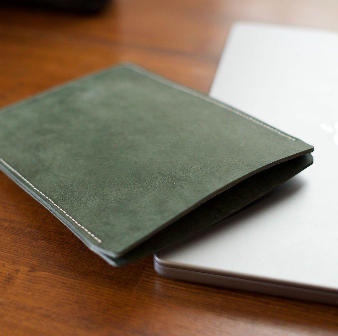 本革レザー iPadminiケース イタリアンレザー グリーン
