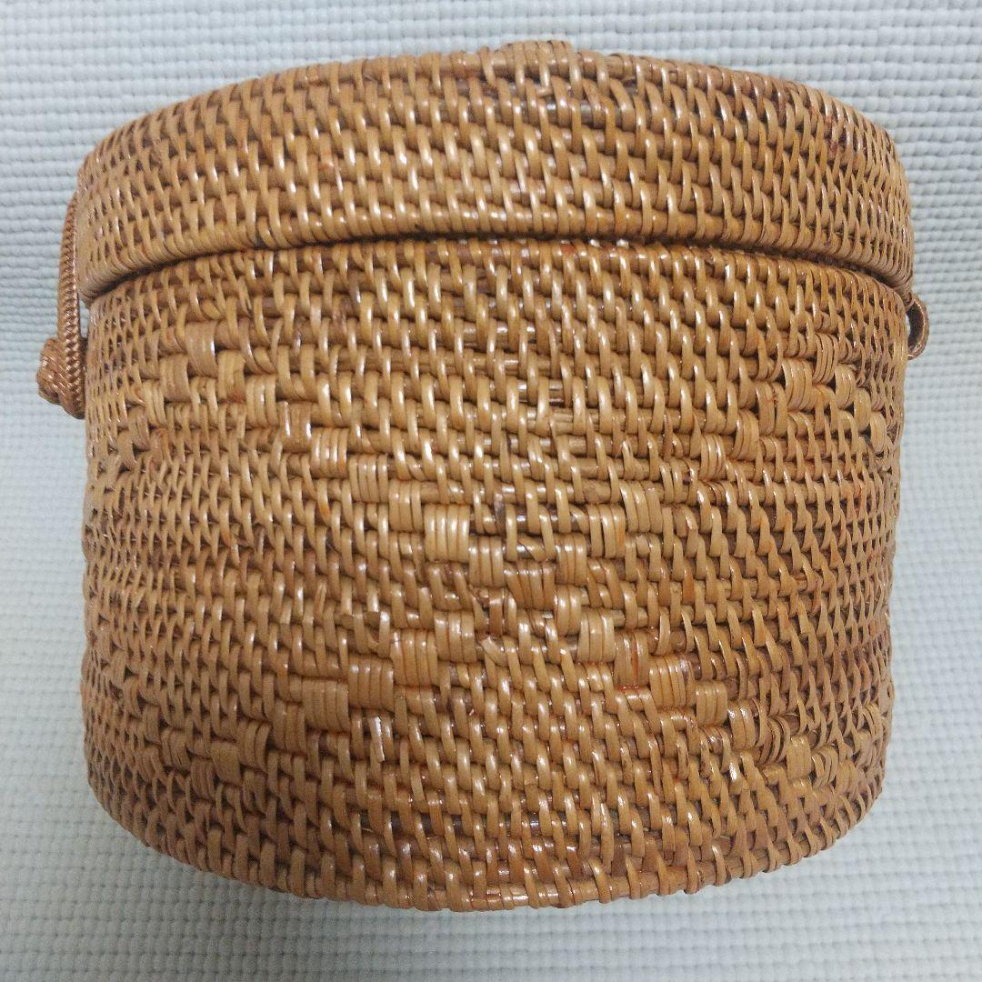 14×20cm アタ製♪持ち手付バスケット＆おまけ／自然素材 アジアン雑貨