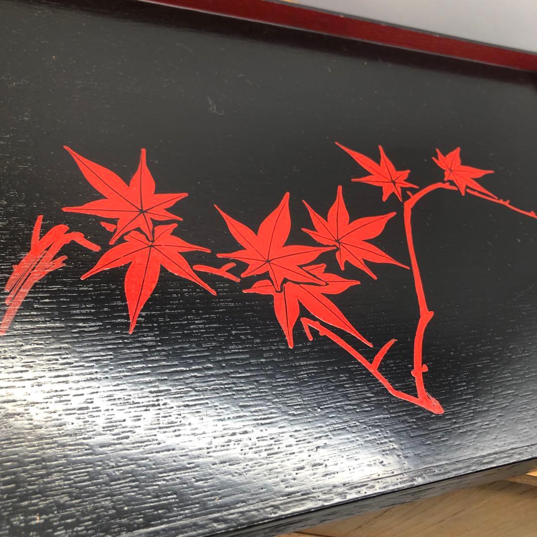 新品未使用木箱入り山田平安堂漆器膳絵違い5種セット宮内庁御用達伝統工芸品