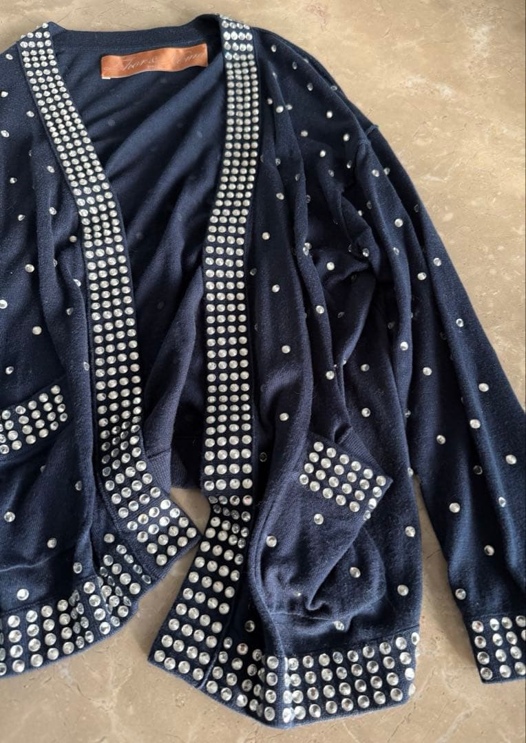 美品★定価17万円★Zhor&nema★美しいクリスタルイージーカーディガンM