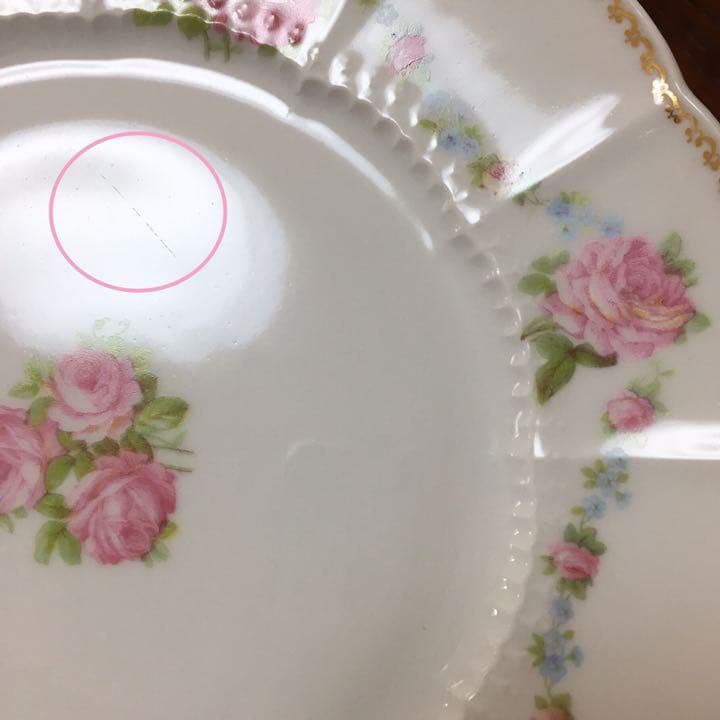 クリスマスセール♪フランス☆ローズプレート(4枚)皿FRANCE DEPOSE