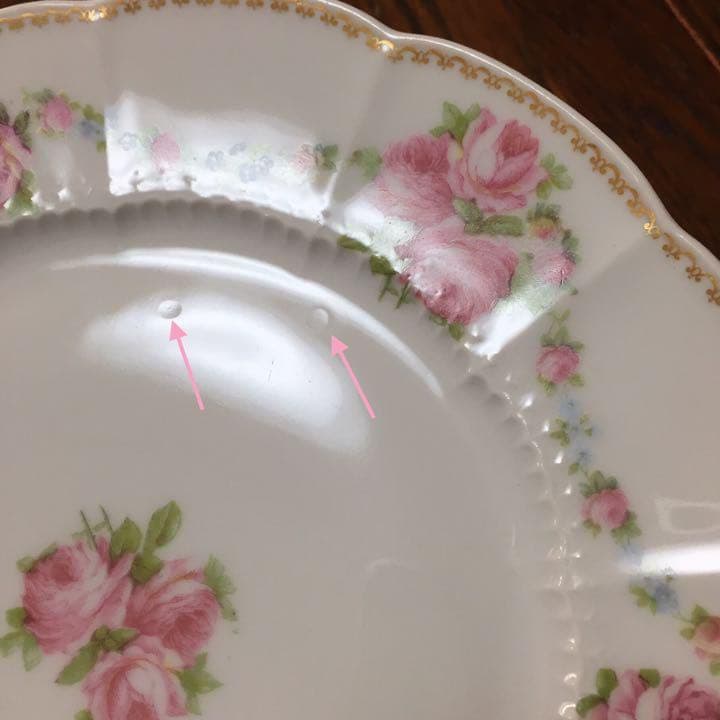 クリスマスセール♪フランス☆ローズプレート(4枚)皿FRANCE DEPOSE