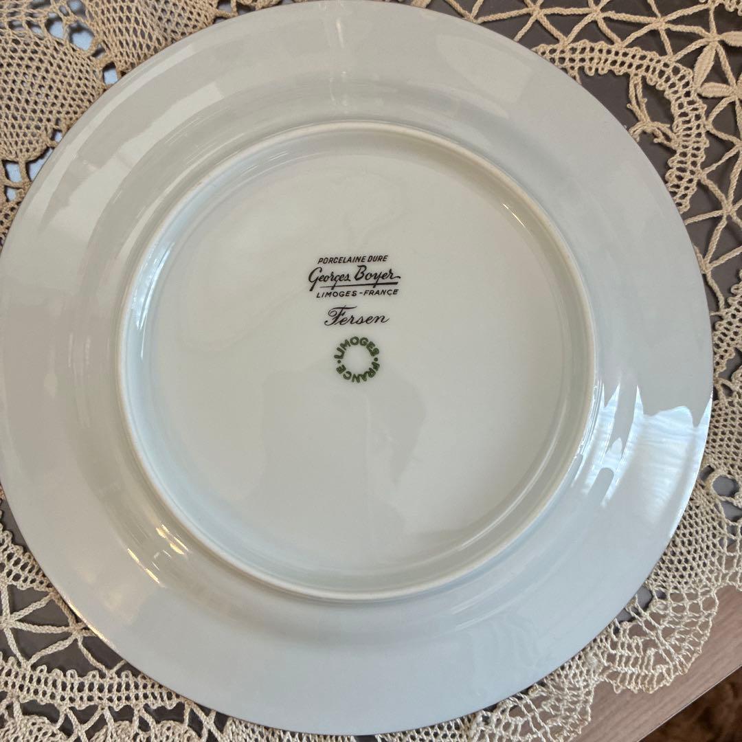 リモージュ　ジョルジュボワイエ　薔薇と矢車菊のガーランド　デザートプレート6枚組