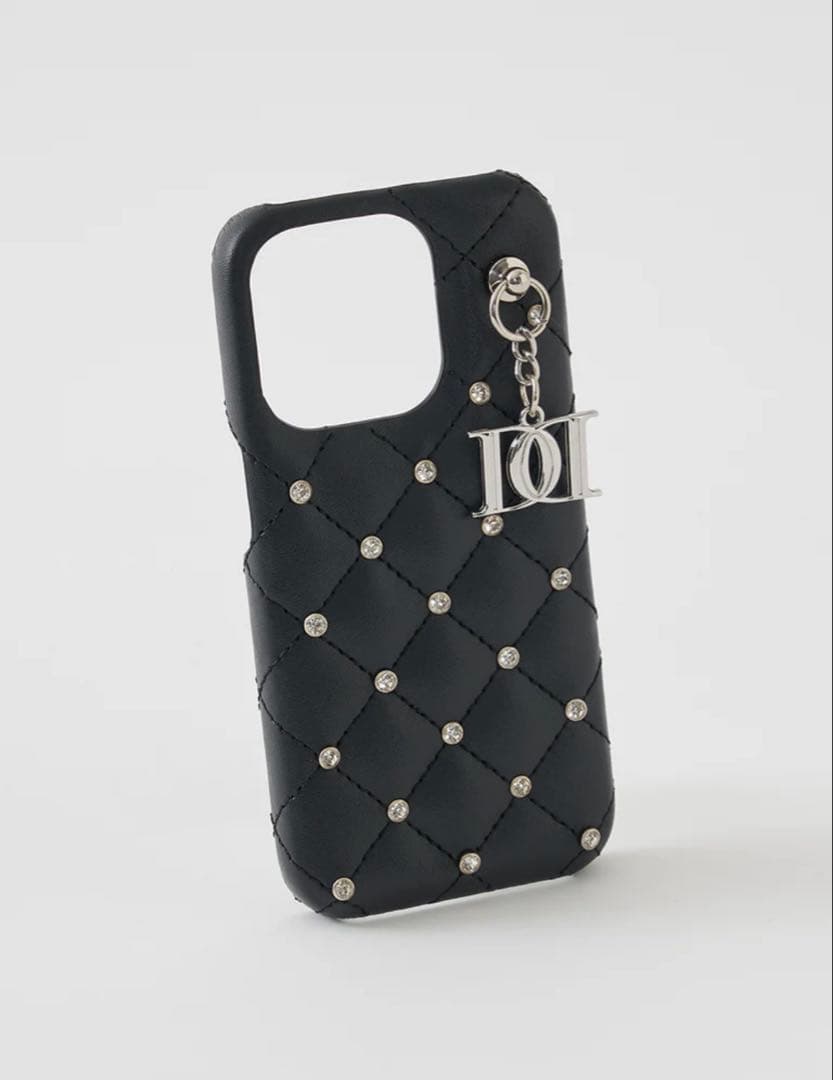 キルティングビジューDDチャームiPhoneケース