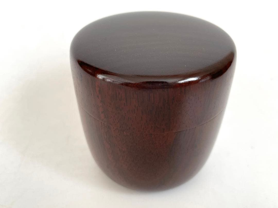 人間国宝　川北良造　紫檀造　中棗　棗　共箱　茶器　茶入　木工芸