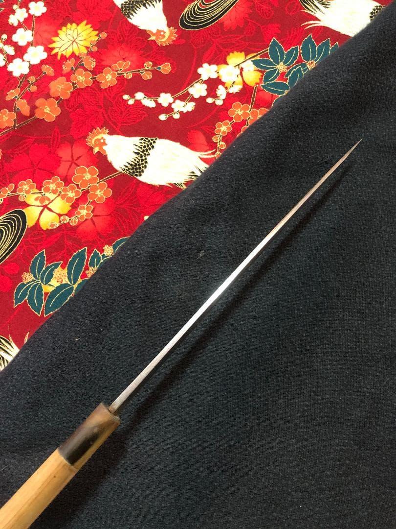 【研ぎ済み】青鋼・本鍛錬　水牛口　堺神徳　柳刃包丁　和包丁　ナイフ　料理　釣り