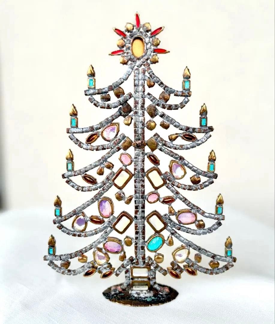 チェコガラス　クリスマスツリー　ヴィンテージ