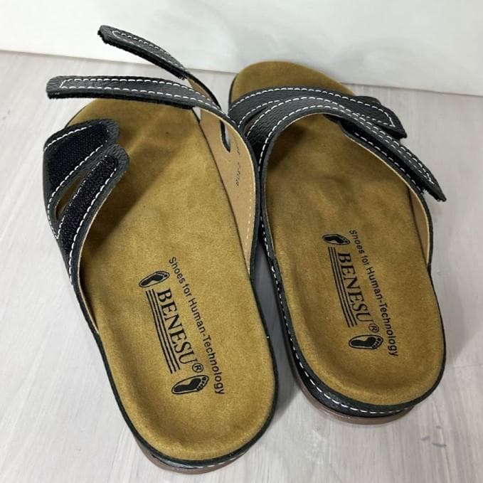 新品 24㎝ 009B ベネッシュ BENESU 外履きサンダル 黒 ベネシュ
