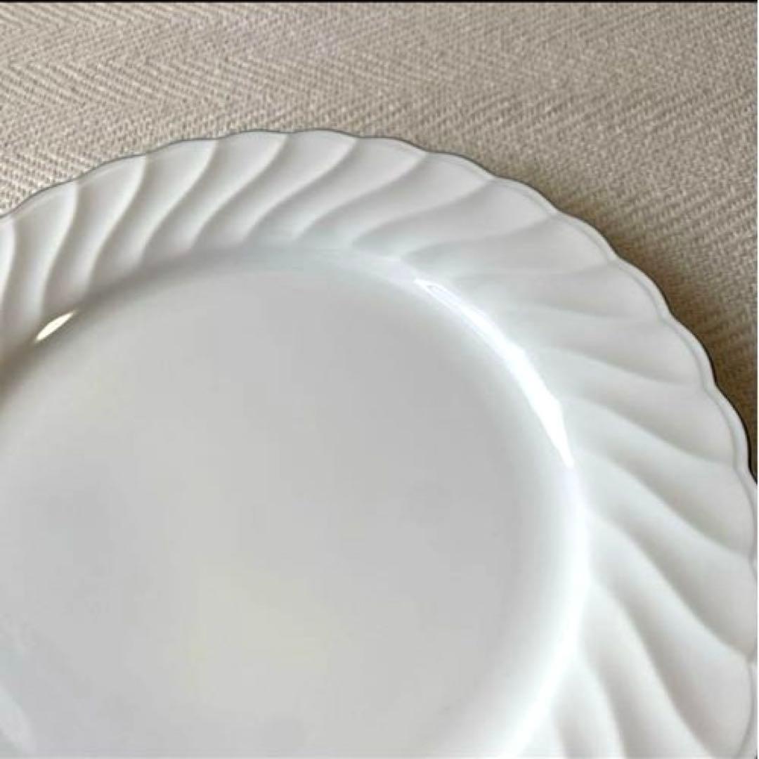 Noritake ボーンチャイナ ホワイト 銀縁 波型丸大皿 ノリタケ