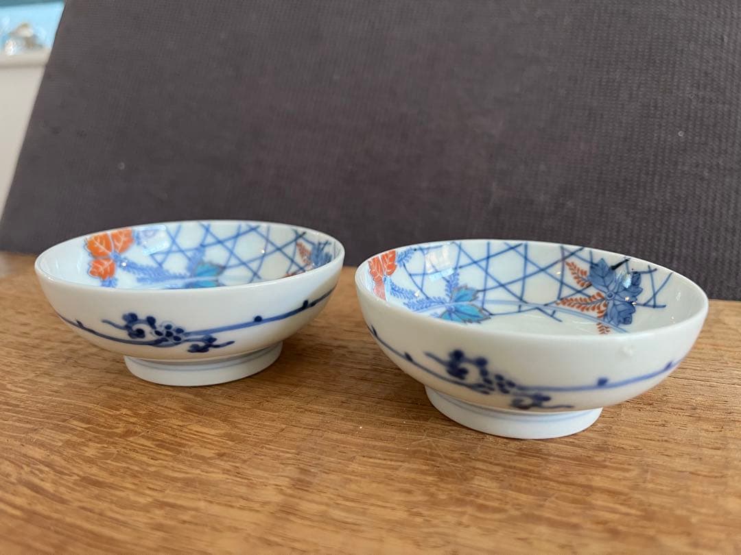 人間国宝　酒井田柿右衛門　13代　桐錦絵　豆皿　小鉢