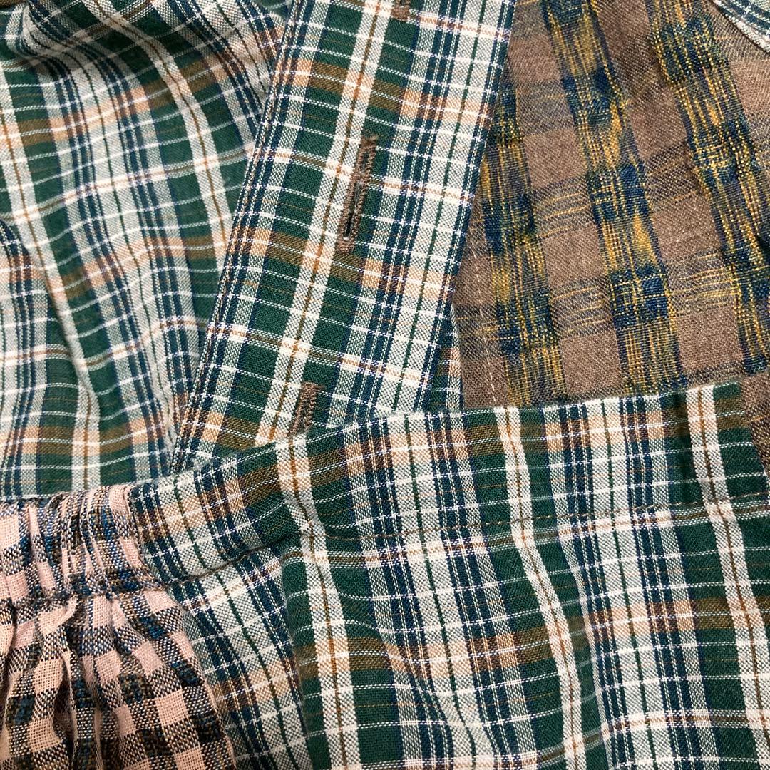 latelier du savon エプロンパッチワークブラウス