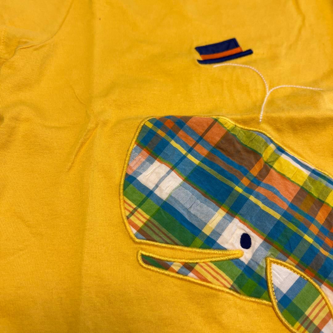 familiar クジラチェック柄Tシャツハーフパンツ帽子セット　110cm
