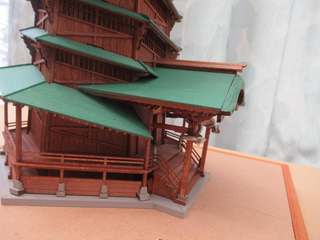 【完成品】会津さざえ堂模型　縮尺１／７５　高さ約１５ｃｍ