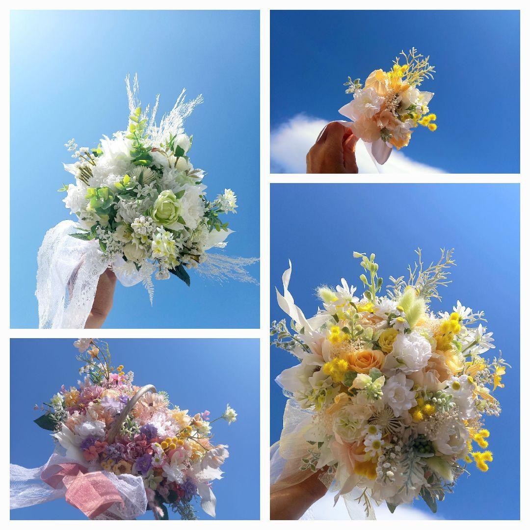 ウェディングブーケオーダー承りますリースブーケブートニア花冠リストブーケ結婚式