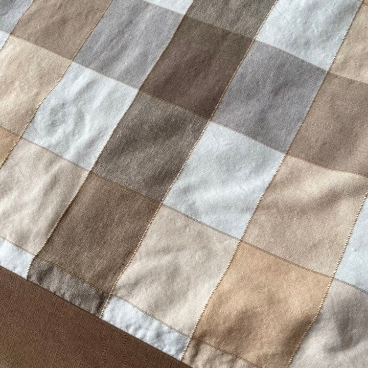 コロニアルチェック　ベッドカバー　マルチカバー　クイーンサイズ対応　特注品