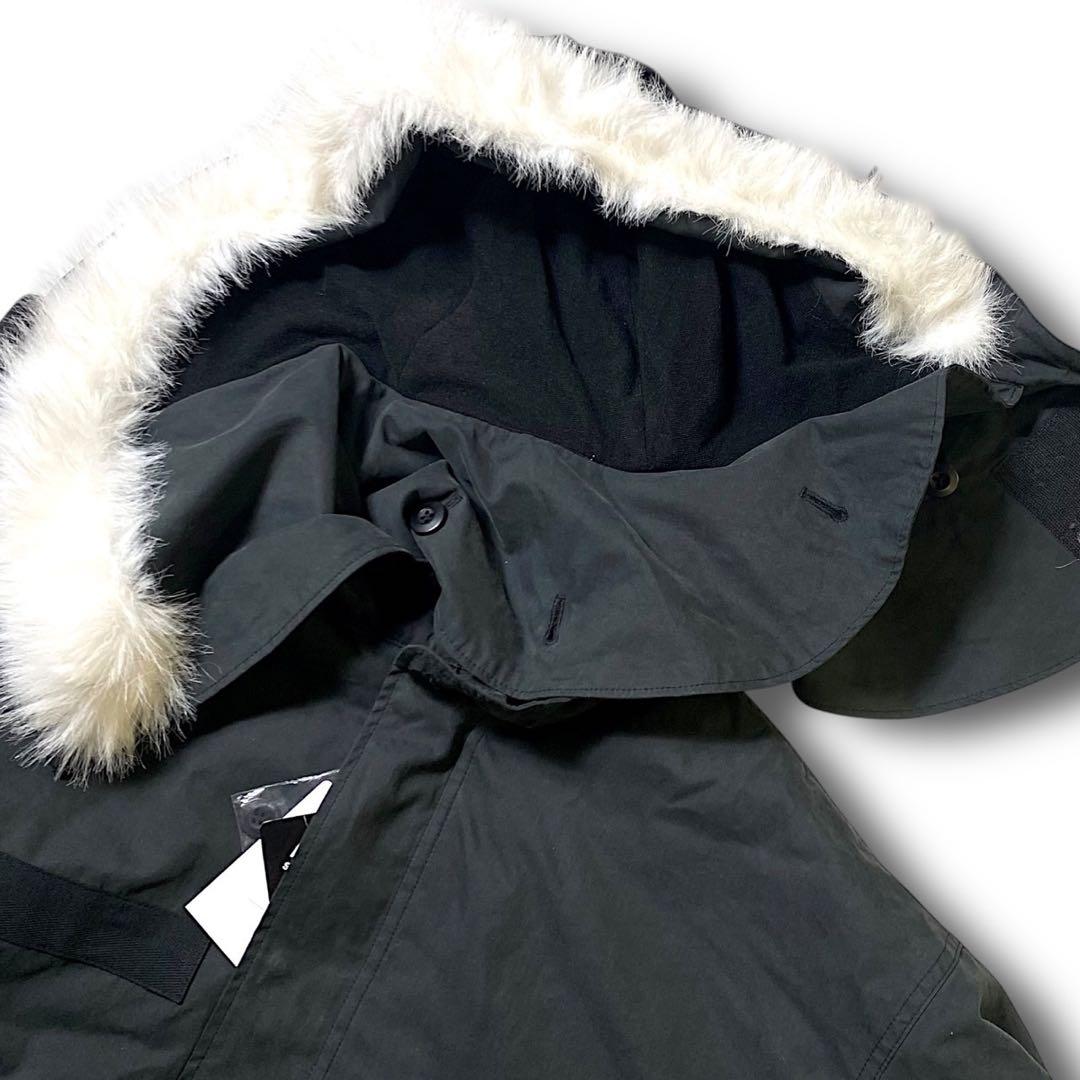 M ビームス 裏地キルティング ビッグシルエット 2way モッズコート 黒