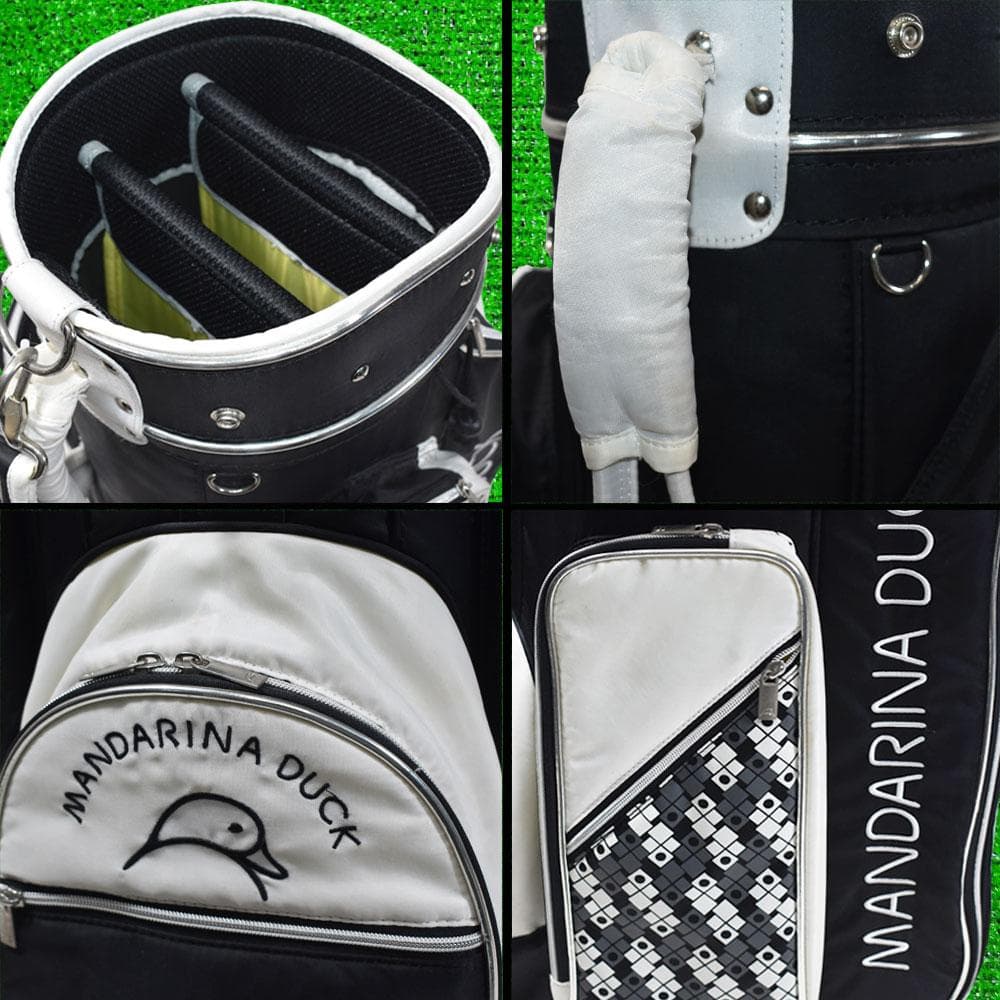 マンダリナダック/Kasco レディース キャディバッグ【黒×白】美品！