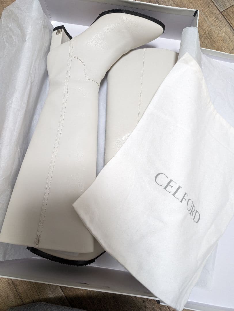 CELFORD アイボリー ロングブーツ 37