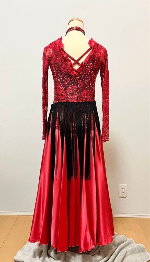 社交ダンス　ドレス　スタンダード　赤