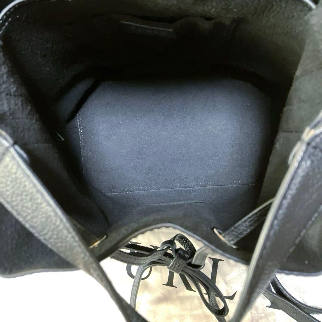 FURLAフルラ　コスタンザ　2way巾着バッグ/ショルダーバッグ　黒ブラック