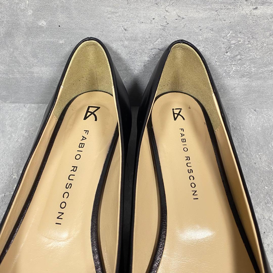 【極美品】FABIO RUSCONI ポインテッドトゥ 羊革 ローヒール 25