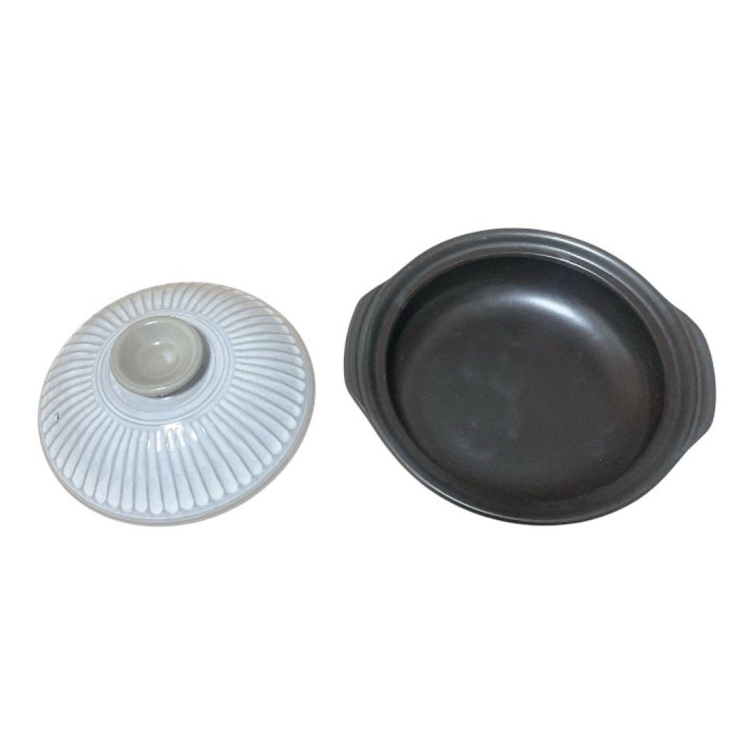 陶器製 土鍋 蓋付き 丸型　菊花 8号 2-3人用 直火対応 萬古焼