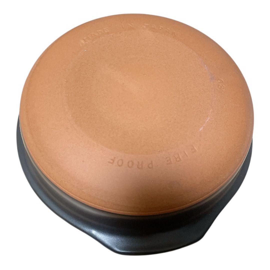 陶器製 土鍋 蓋付き 丸型　菊花 8号 2-3人用 直火対応 萬古焼