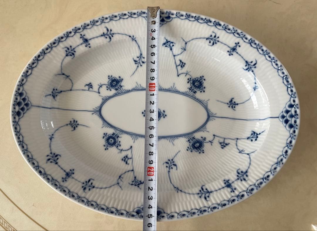 ロイヤルコペンハーゲン ブルーフルーテッド ハーフレース オーバルディッシュ