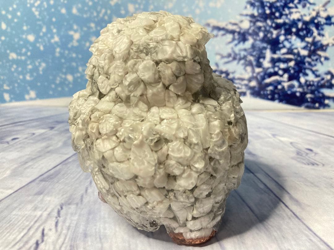 天然石　フクロウ　オルゴナイト　癒しのパワーストーン　ハウライト　大型