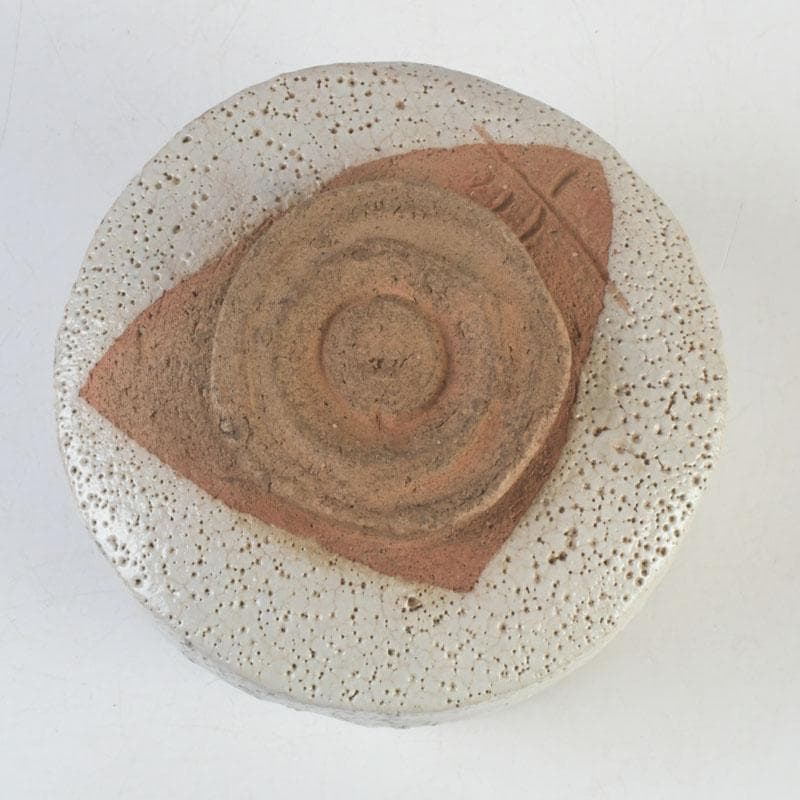 茶道具　人間国宝　荒川豊蔵作　志野茶碗　共箱　M　9744