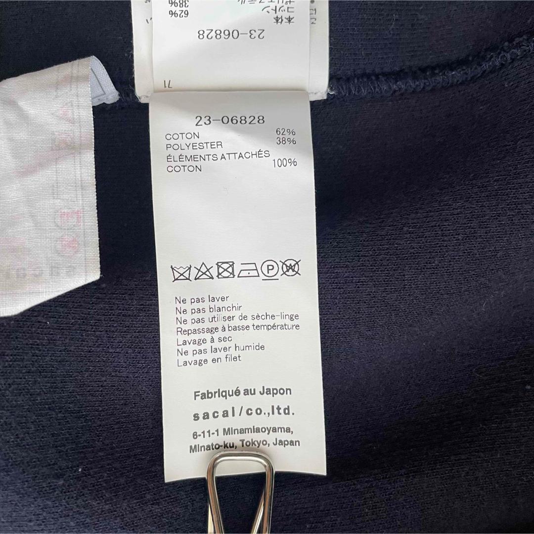 5403【極美品】サカイ　スポンジロングパーカー 23AW　スウェット ジップ