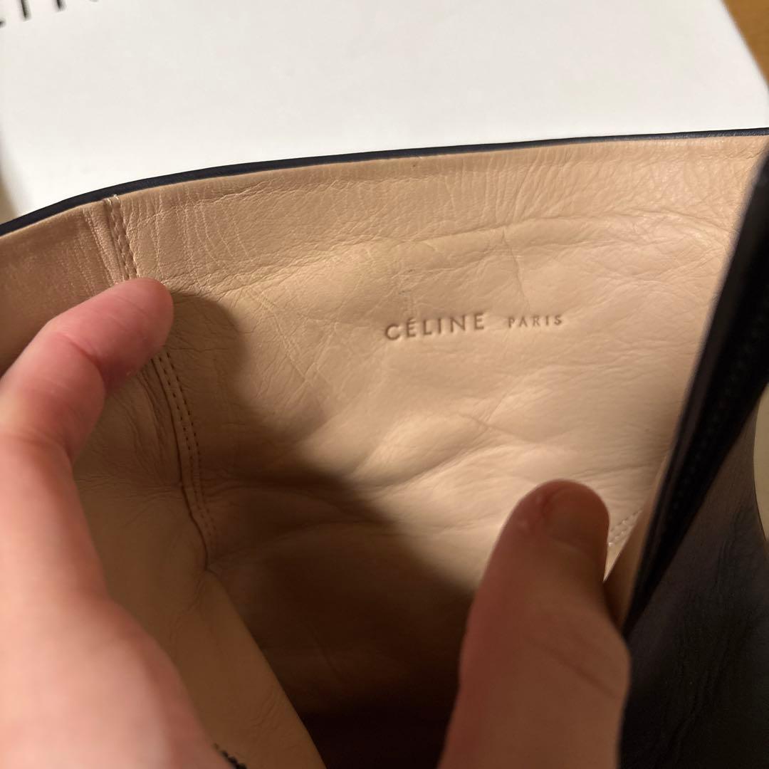 セリーヌ　ブーツ　ネイビー