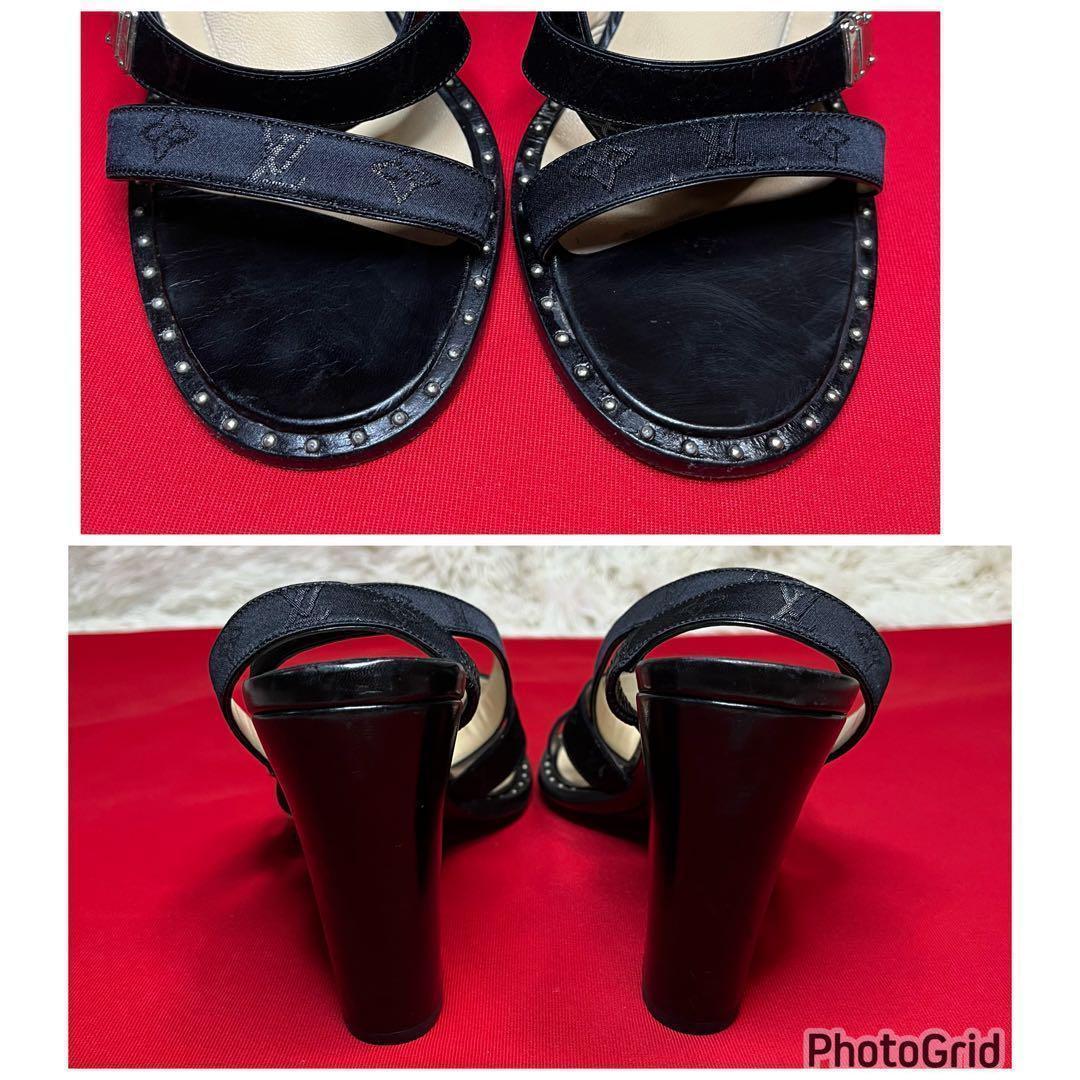 【美品】LOUIS VUITTON ルイヴィトン モノグラム ヒールサンダル