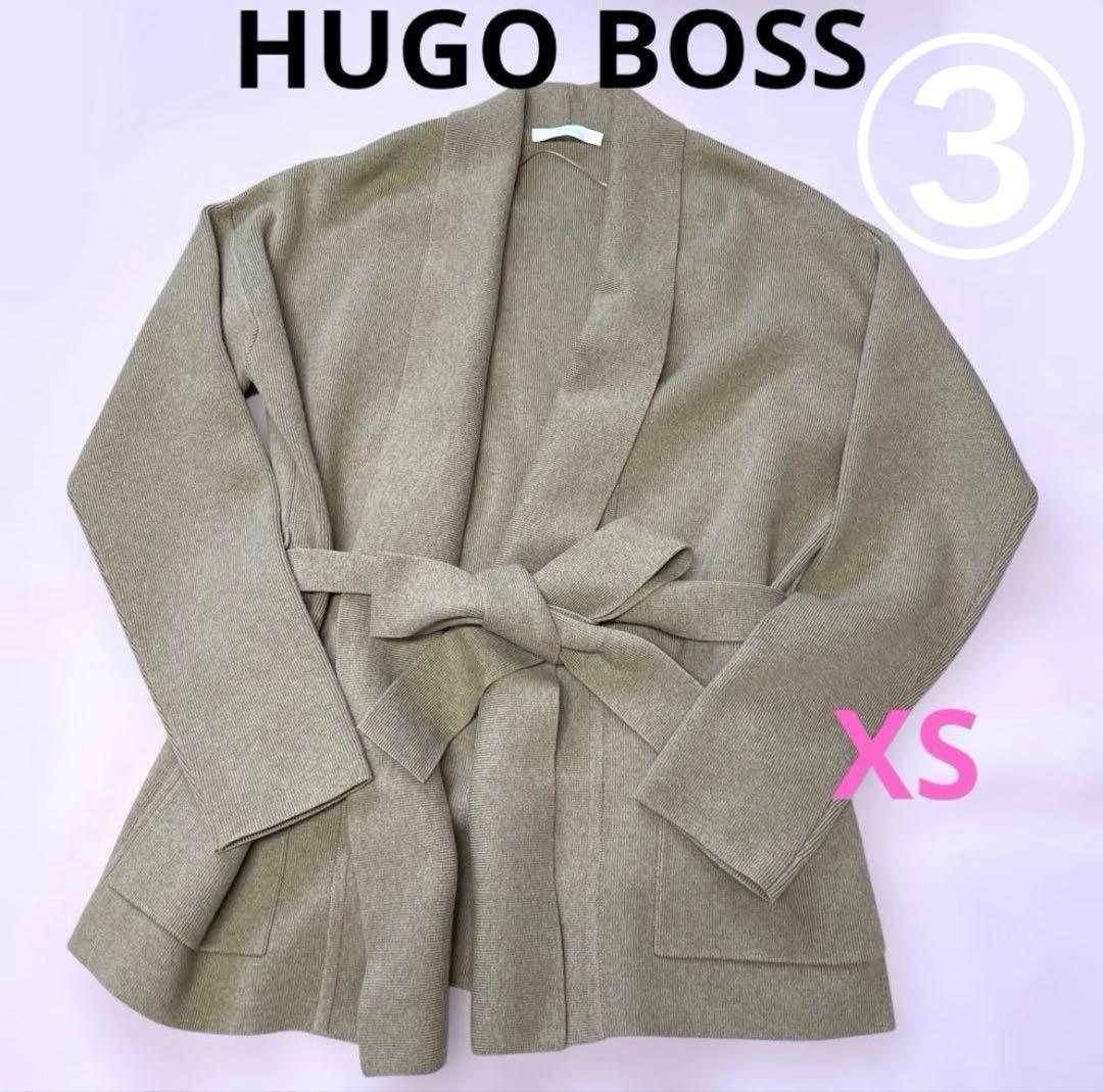 HUGO BOSS 計3点 チェック柄セットアップ、ベージュロングカーディガン