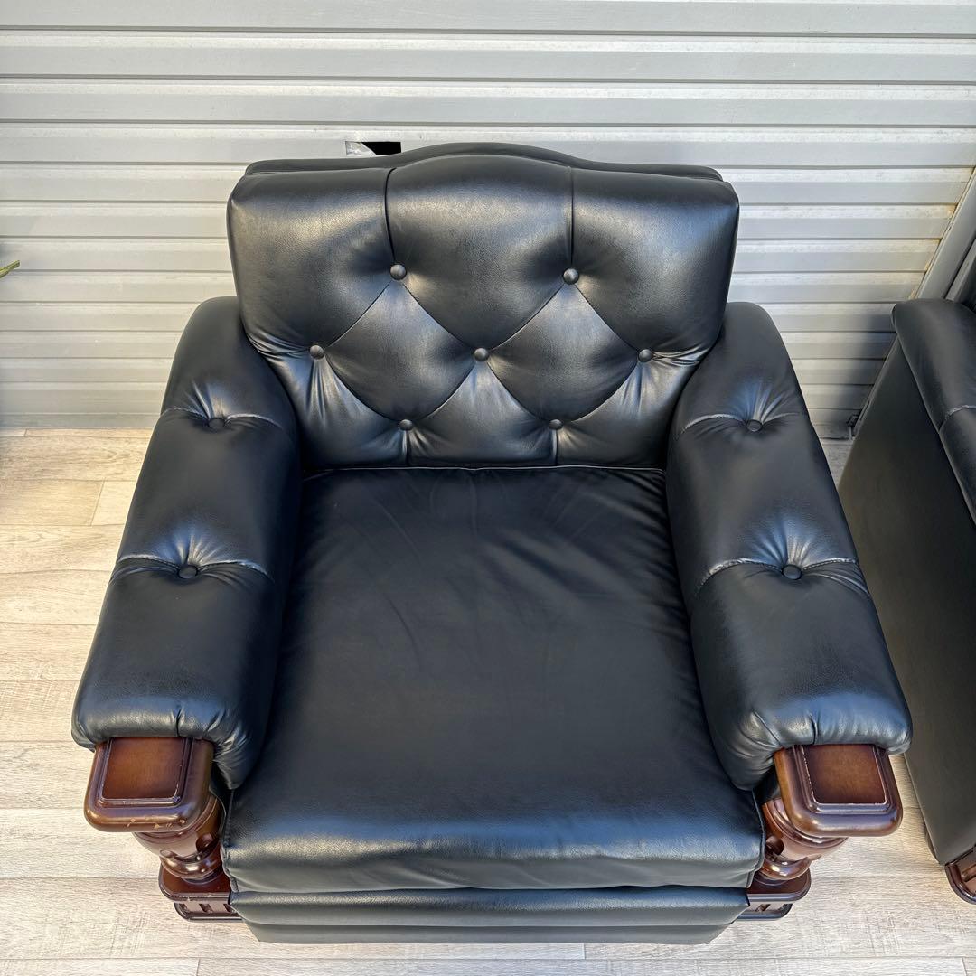 オールドカリモクFURNITURE 1人掛け　ソファ　シングルソファ　2脚