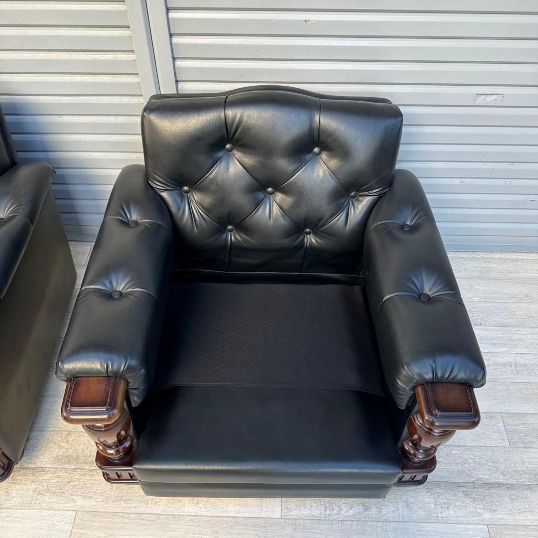 オールドカリモクFURNITURE 1人掛け　ソファ　シングルソファ　2脚