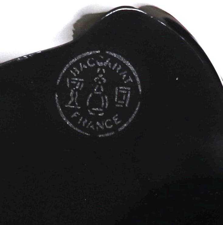 バカラ 大型 ブラッククリスタルガラス製 フィギュリン 16cm 漆黒の猫 置物