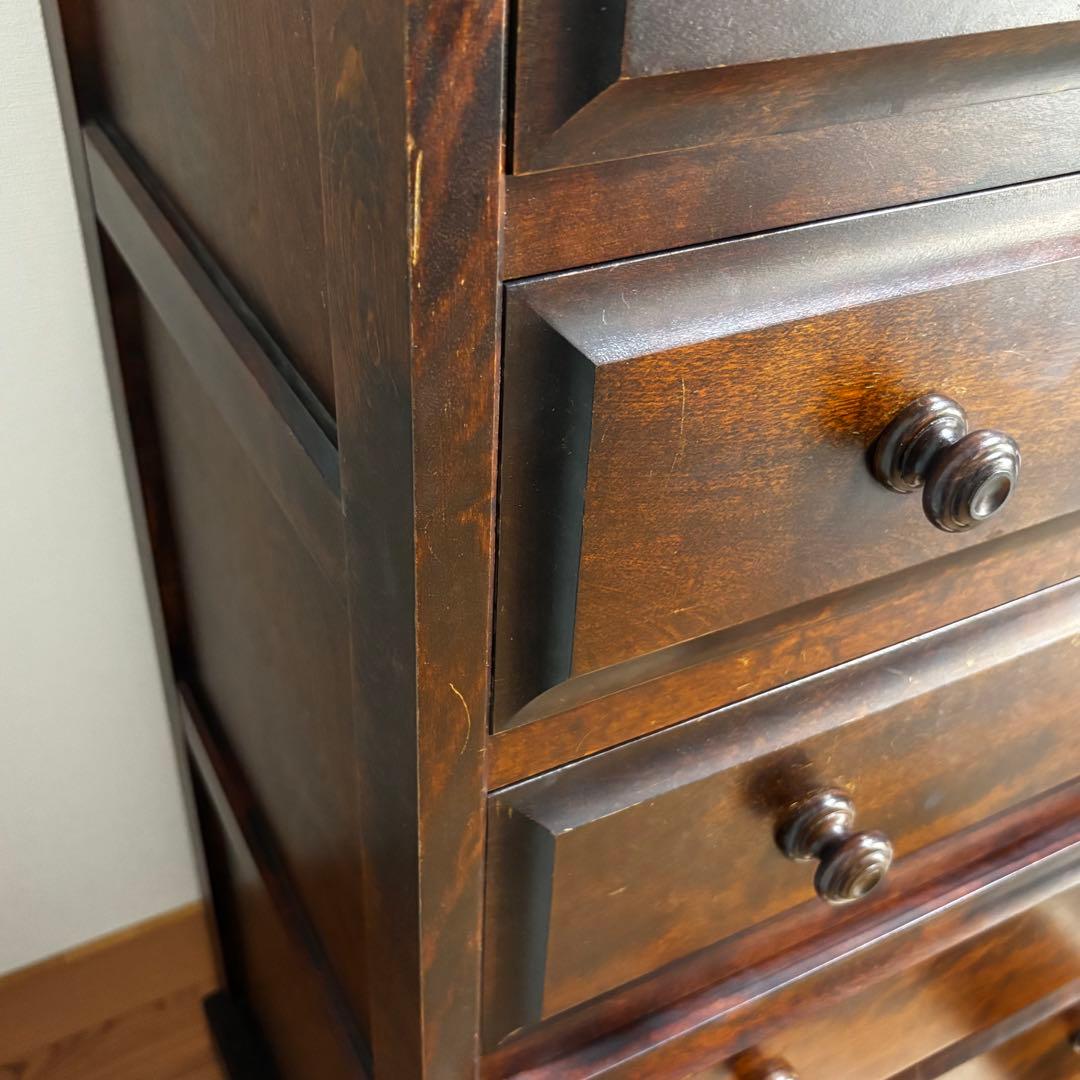 北海道民芸家具 整理タンス 7段9杯 ハイチェスト 整理箪笥 引き出し