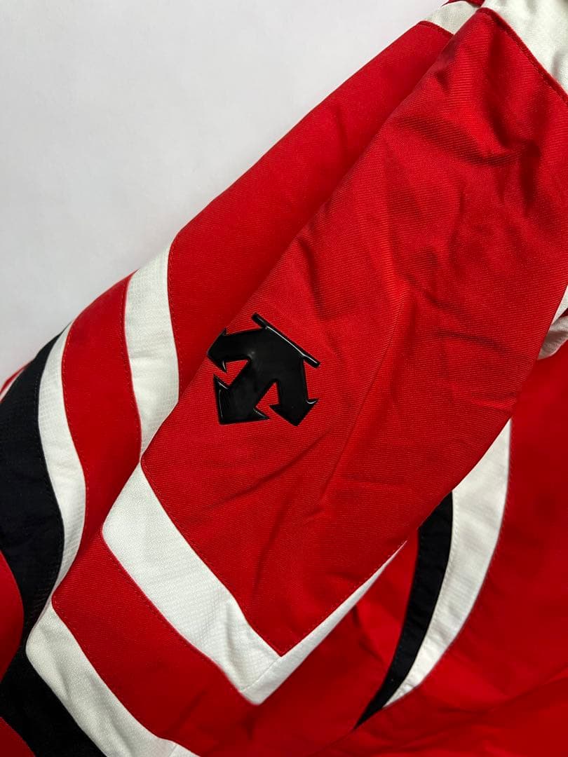 良好 デサント heatnaviメンズ スノボーウエア ジャケット 赤 サイズL