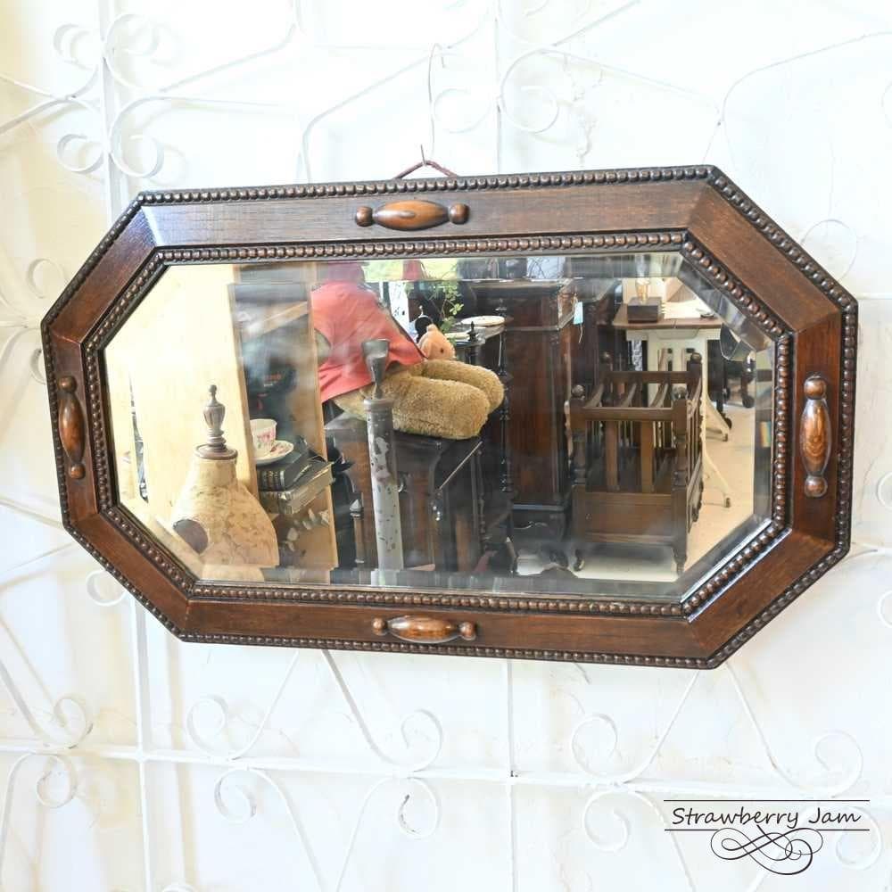 L3705-254 英国アンティーク オーク 壁掛けミラー ミラー インテリア