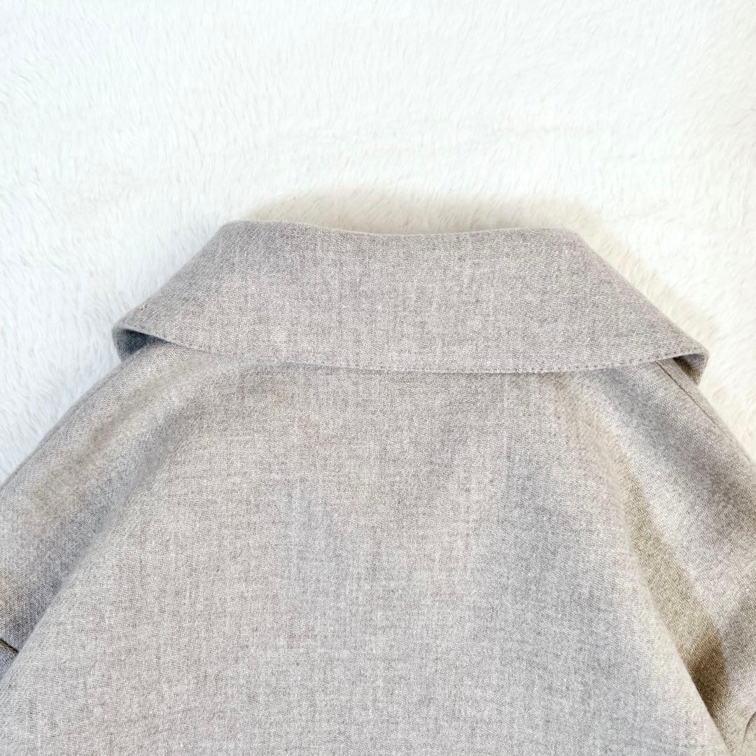 美品✨45R ウールコートメリノ二重織 ダブルフェイス ベージュ