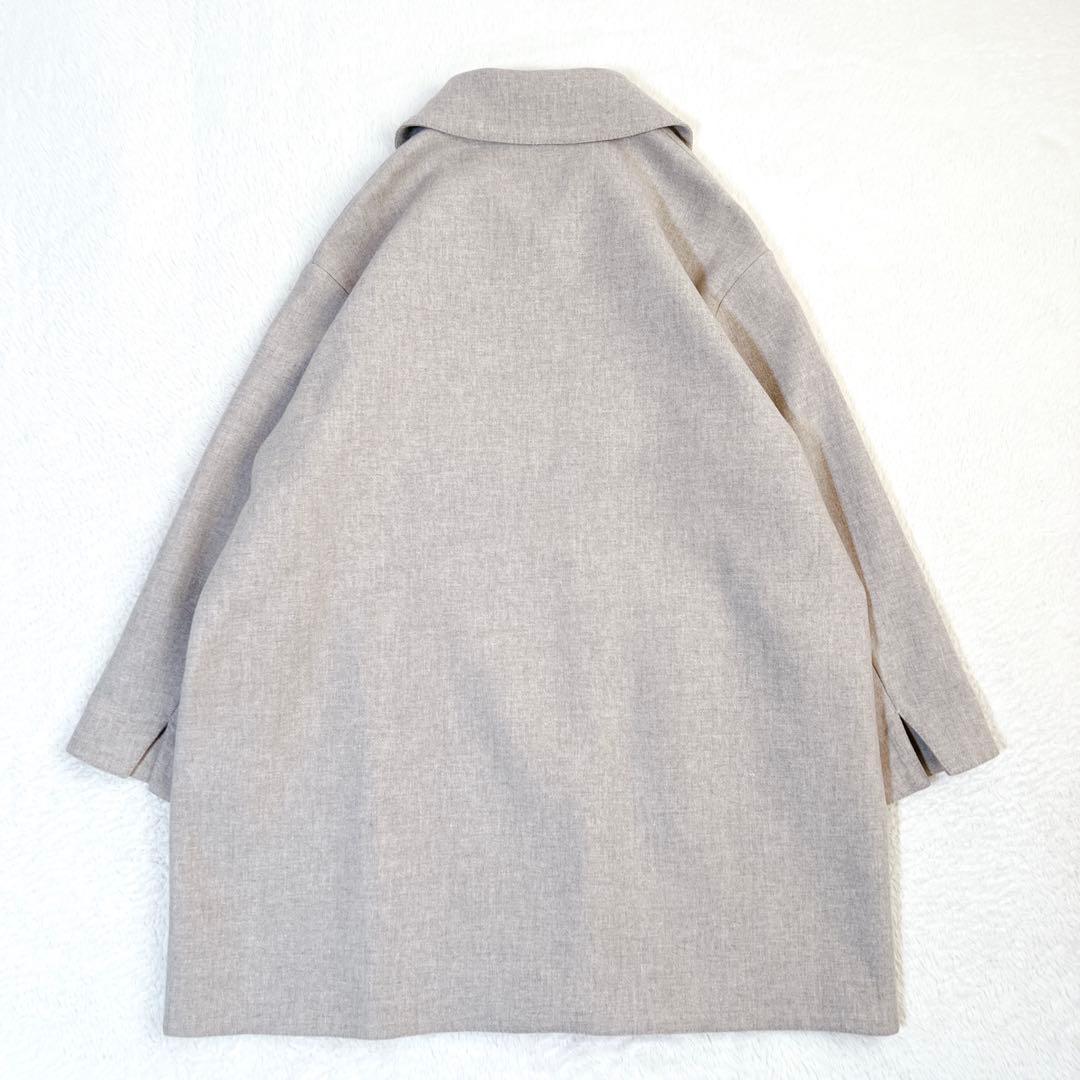 美品✨45R ウールコートメリノ二重織 ダブルフェイス ベージュ