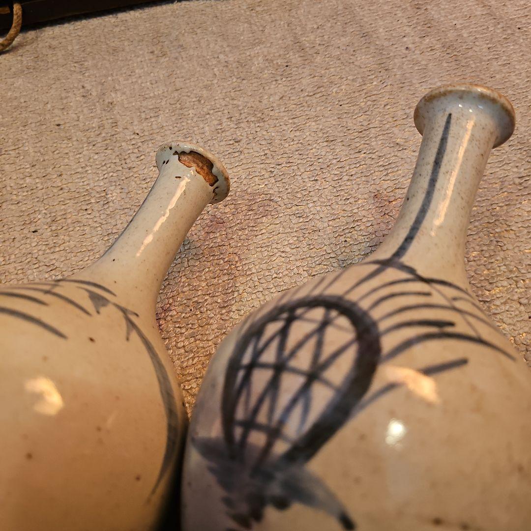 江戸初期から中期 古伊万里徳利(通称パイナップル絵柄)一対