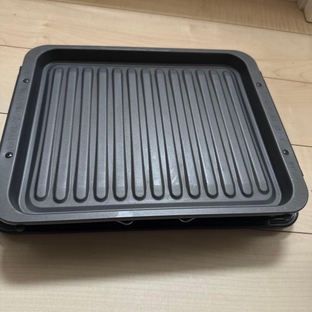 HITACHI 日立グリルプレート アルミ製 ストライプデザイン　x2