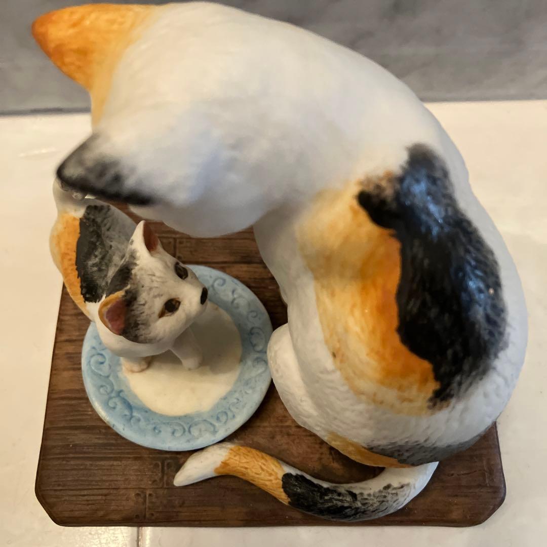 アメリカ80年代アイリーンスペンサーデザイン　仲睦まじい親子猫の陶器