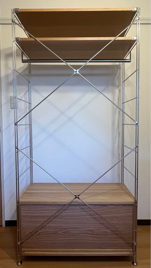 MIJI 無印良品　ステンレスユニットシェルフ・オーク材・ワードローブセット