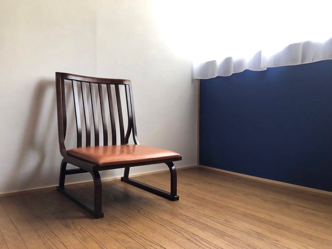 秋田木工社製 低座椅子 革張り ジャパニーズモダン ヴィンテージ 和家具 古民家