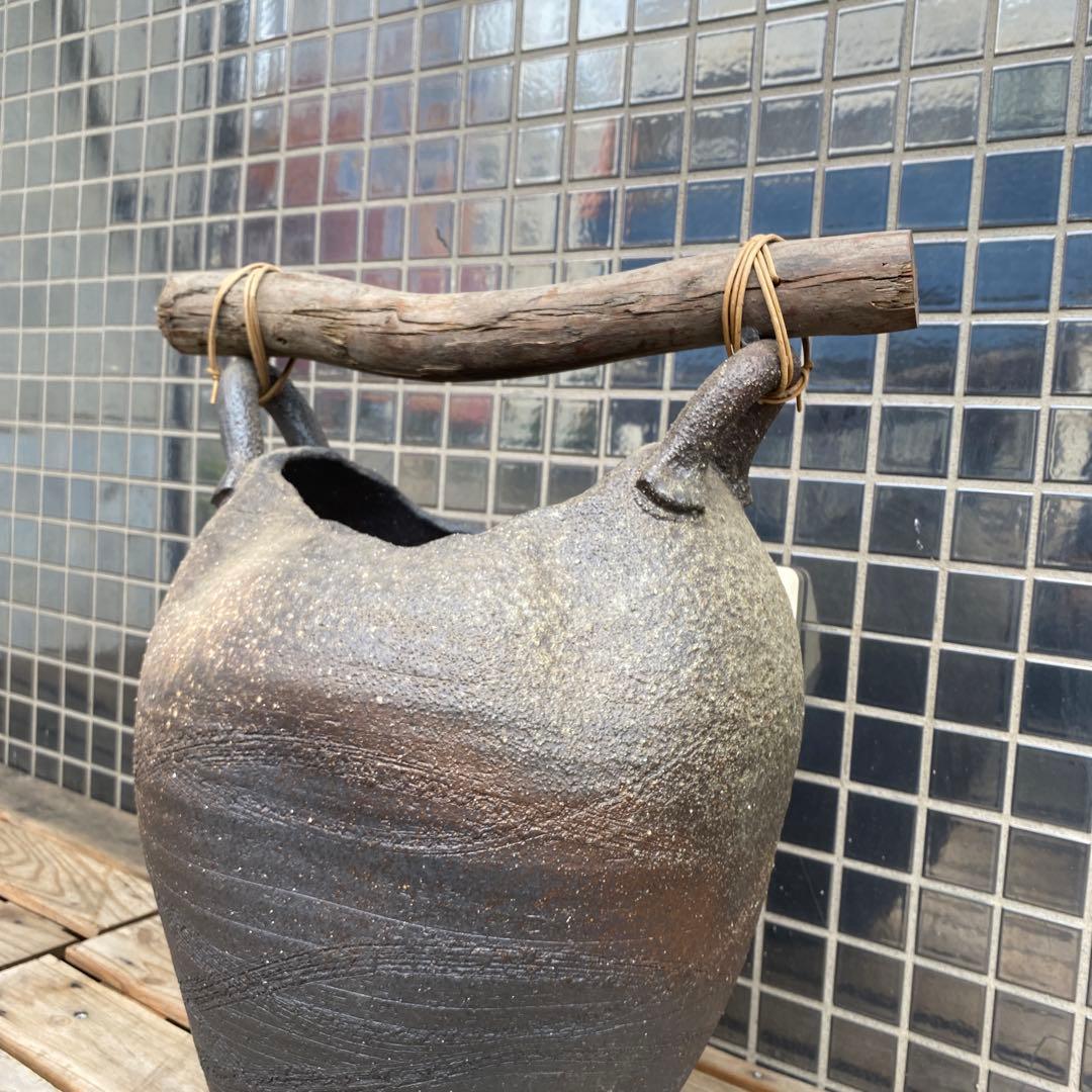 信楽焼 傘立て 工芸品 置物 インテリア 49cm 玄関 美品 レトロ